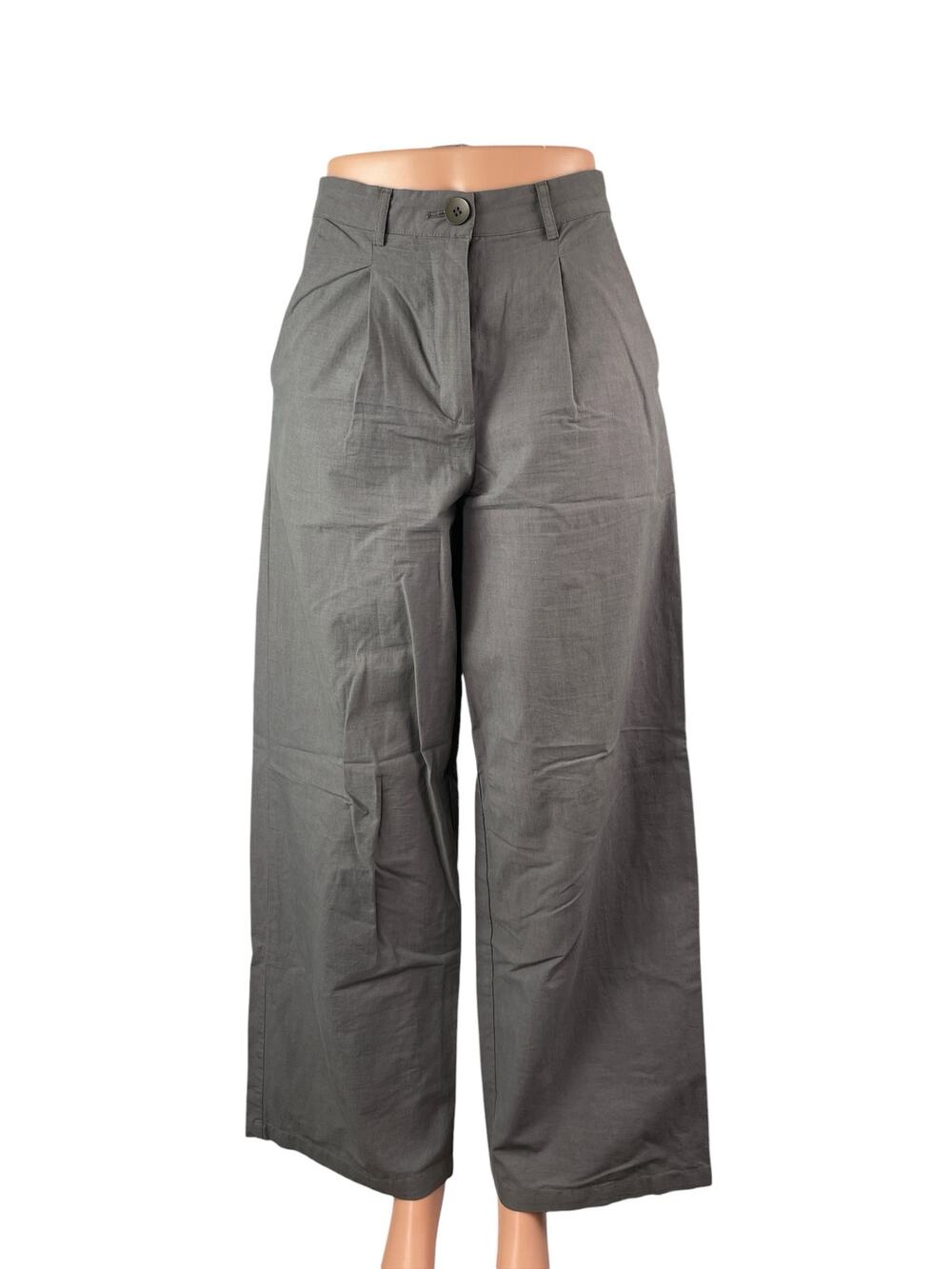 Princess Polly Women's Gray High Rise Wide Leg Baggy Palazzo Trousers Pants Sz 2